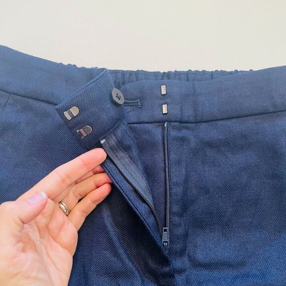 NWT J. Crew TALL LONG Stretch Linen Pant Trouser Navy Blue Classic Career Summer - Picture 6 of 14